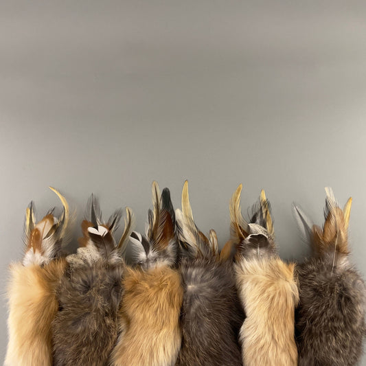 Handmade Cat Kicker Toy Rabbit Fur & Feathers