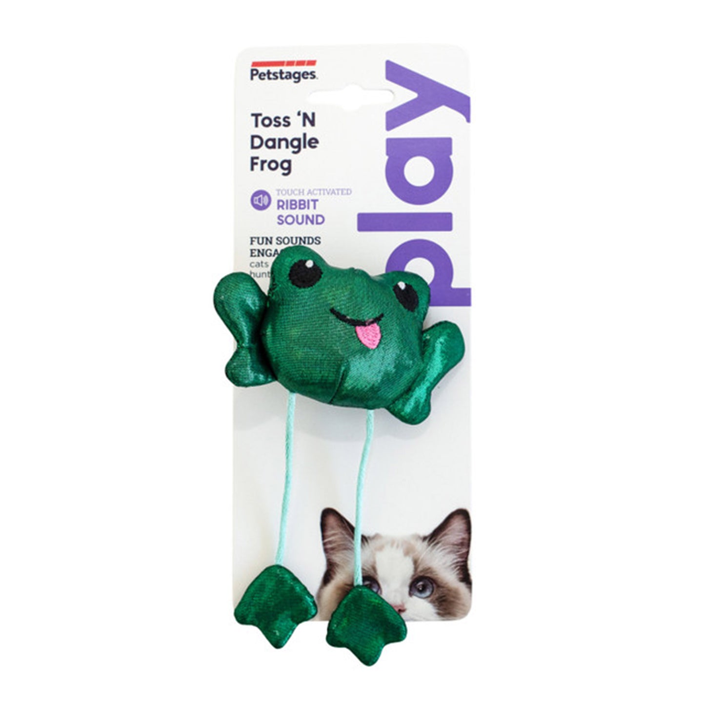 Petstages Interactive Cat Toy Toss N' Dangle Frog