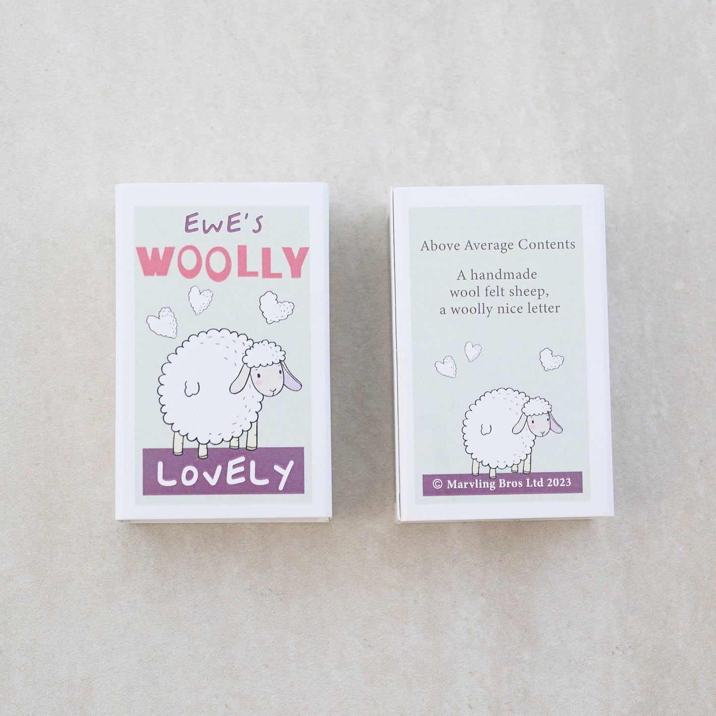 Ewe's Woolly Lovely Wool Felt Sheep In A Matchbox