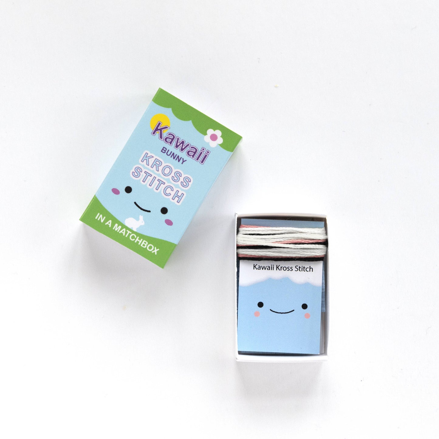 Kawaii Bunny Min Cross Stitch Kit In A Matchbox