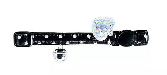 Glossy Dots Cat Collar with Bell and Charm