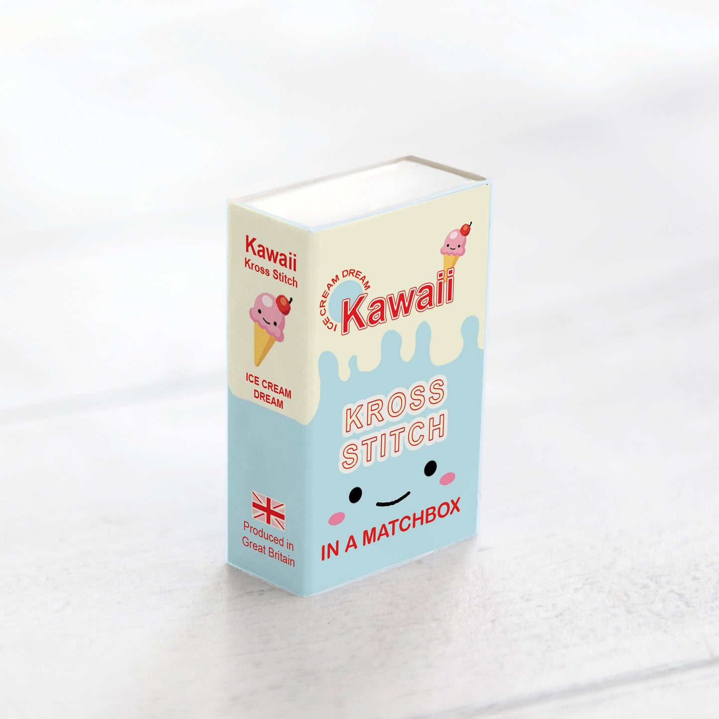 Kawaii Ice Cream Mini Cross Stitch Kit In A Matchbox
