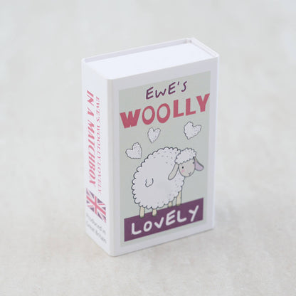 Ewe's Woolly Lovely Wool Felt Sheep In A Matchbox