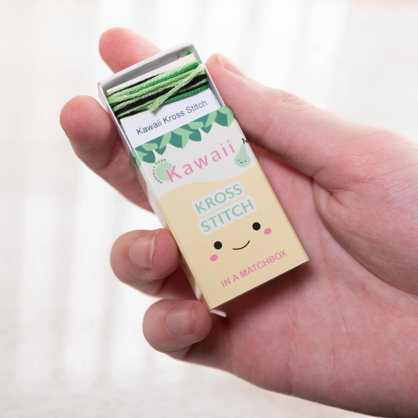 Kawaii Pear Mini Cross Stitch Kit In A Matchbox