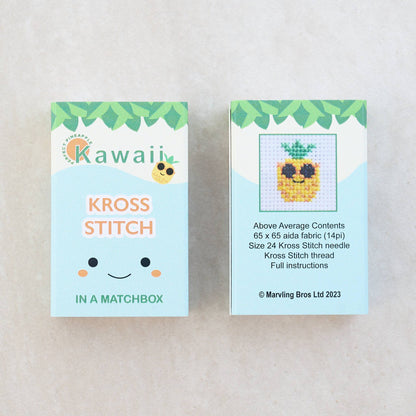 Kawaii Pineapple Cross Stitch Kit In A Matchbox