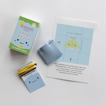 Kawaii Chick Mini Cross Stitch Kit In A Matchbox