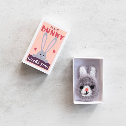 Some Bunny Loves You Wool Felt Rabbit In A Matchbox