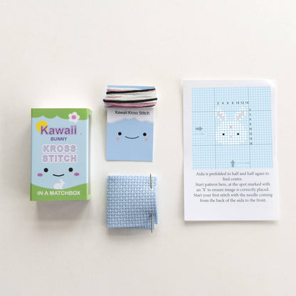 Kawaii Bunny Min Cross Stitch Kit In A Matchbox