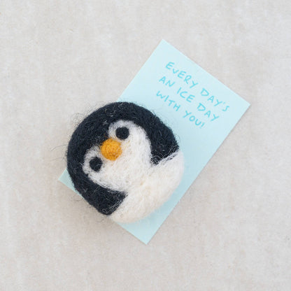 Flippin' Fantastic Friend Wool Felt Penguin In A Matchbox