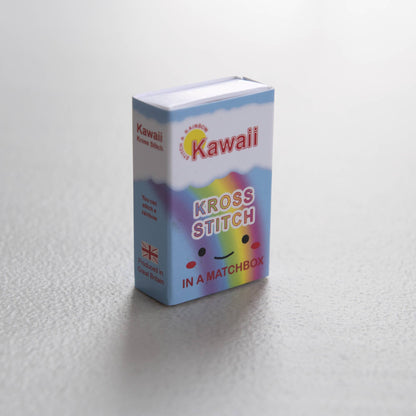 Kawaii Rainbow Cloud Mini Cross Stitch Kit  In A Matchbox