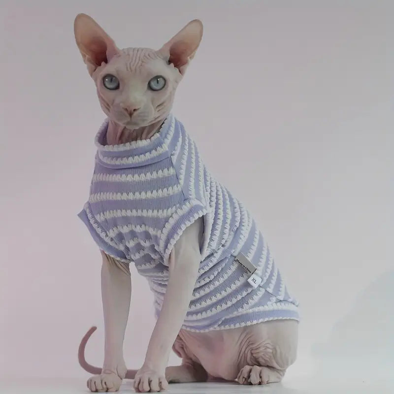 Sleeveless Stripped Cat Clothes
