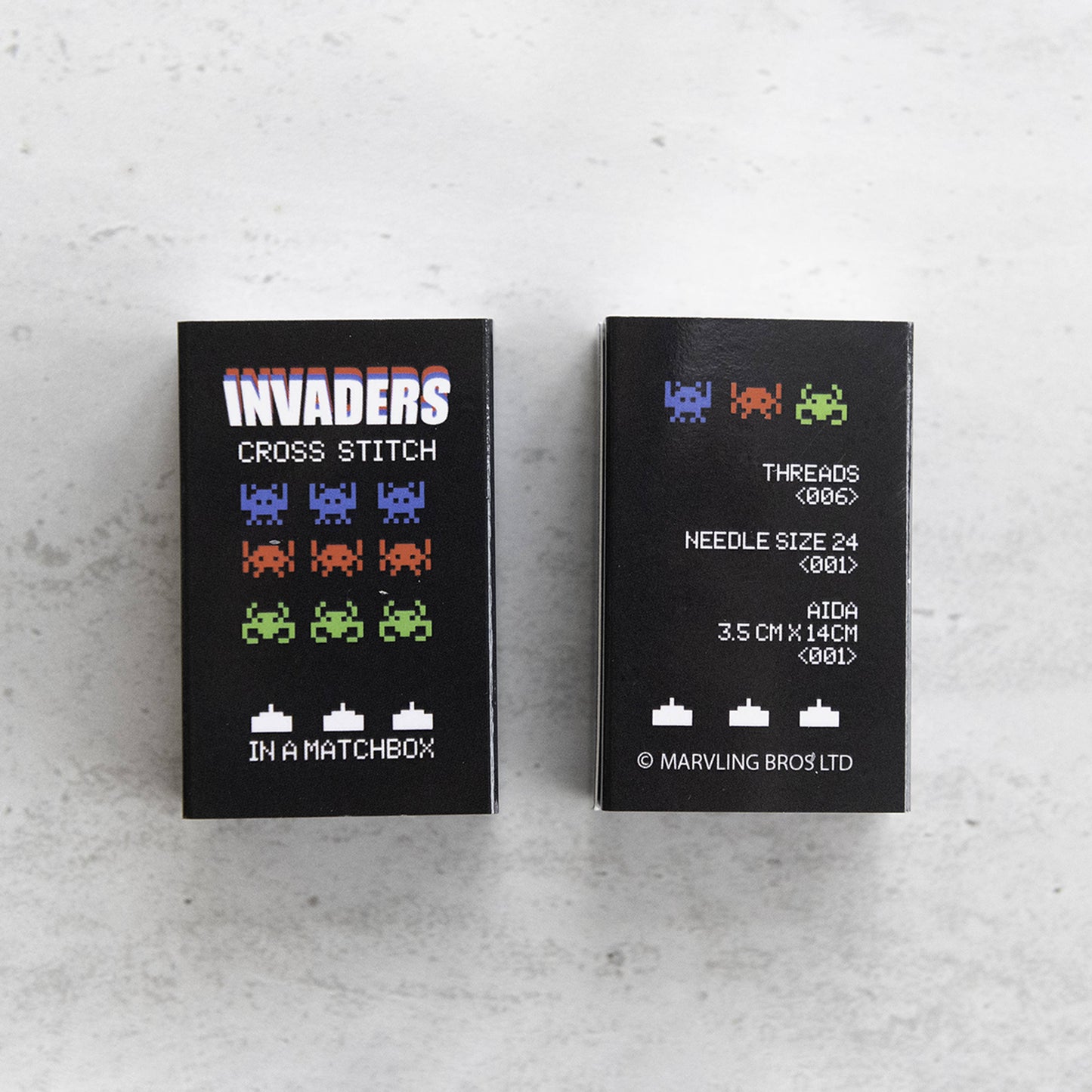 RGB Invaders Mini Cross Stitch Kit In A Matchbox