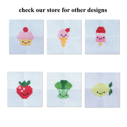 Kawaii Broccoli  Cross Stitch Kit In A Matchbox