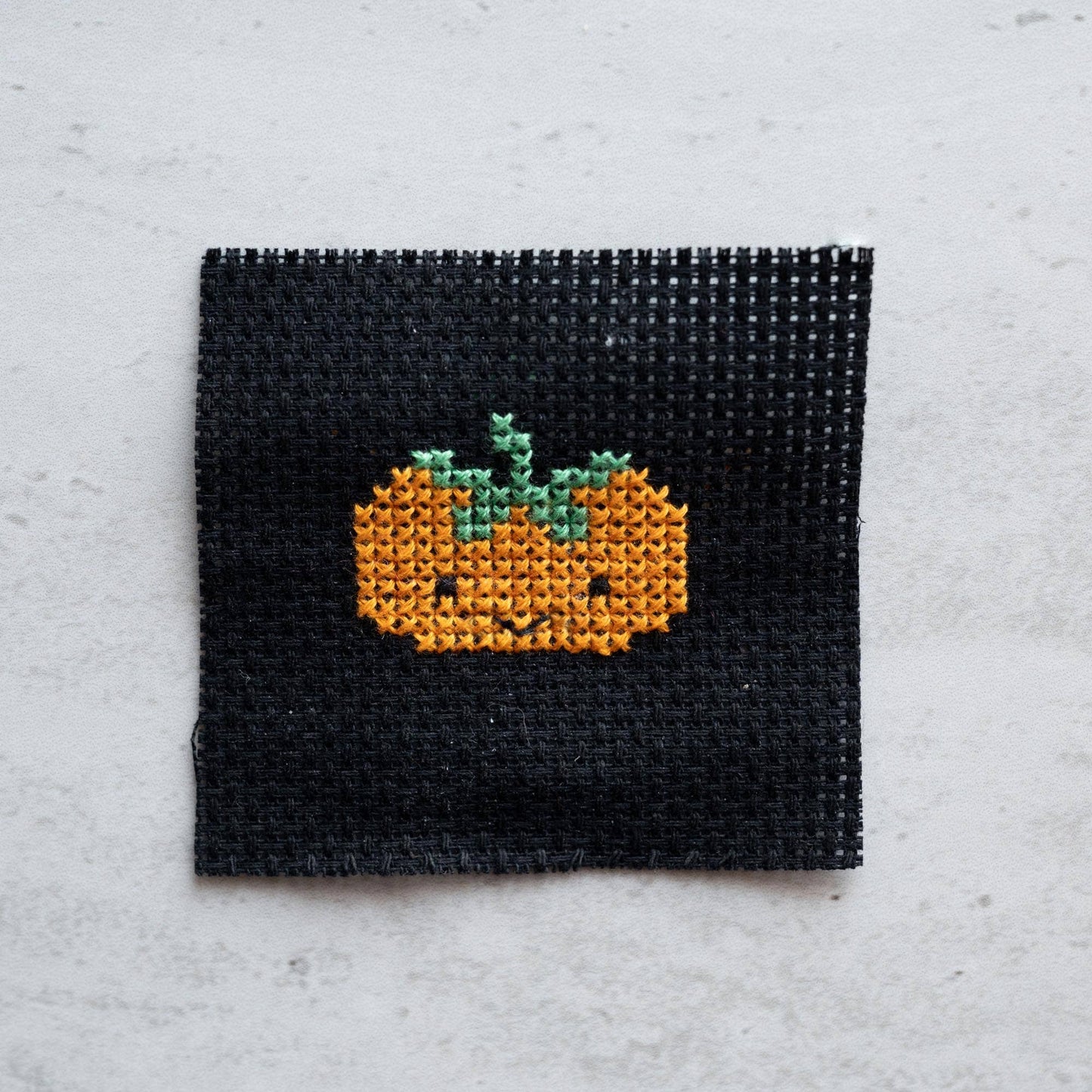 Kawaii Halloween Pumpkin Mini Cross Stitch Kit