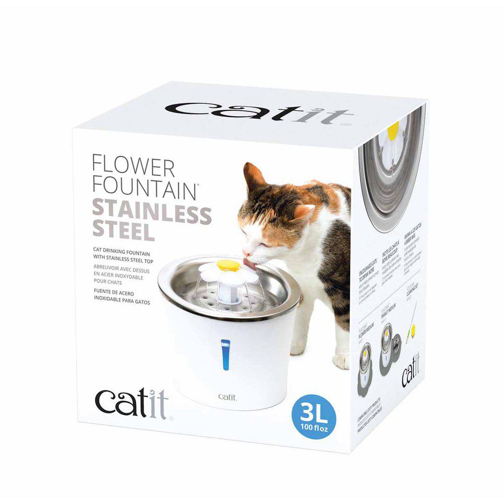 Water Fountain Catit Flower Round Stainless Steel