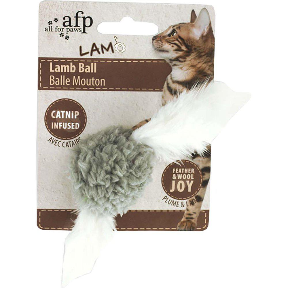 Lamb Ball with Feather and Catnip