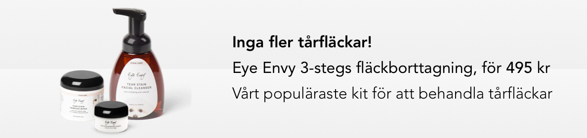 Eye Envy 3-stegs fläckborttagning, för 495 kr. Vårt populäraste kit för att behandla tårfläckar.