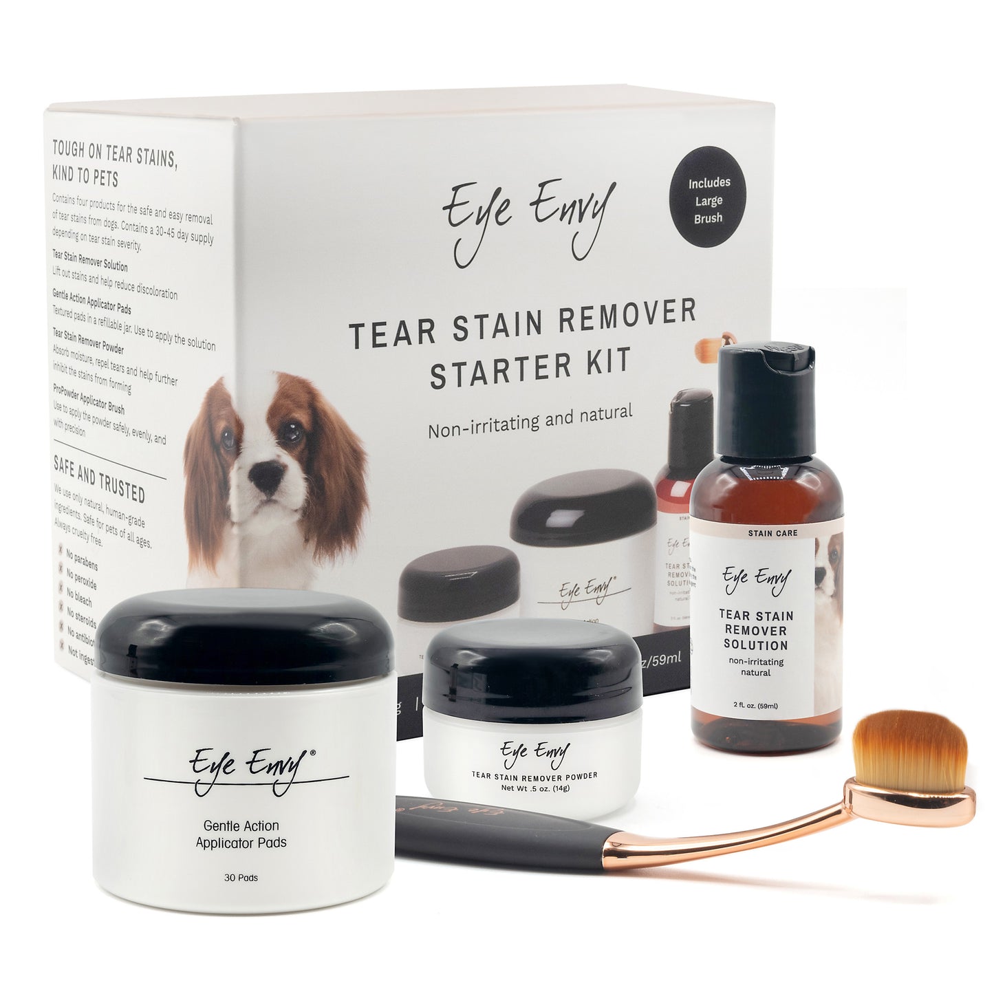 Dog Tear Stain Remover Starter Kit With Large ProPowder Brush