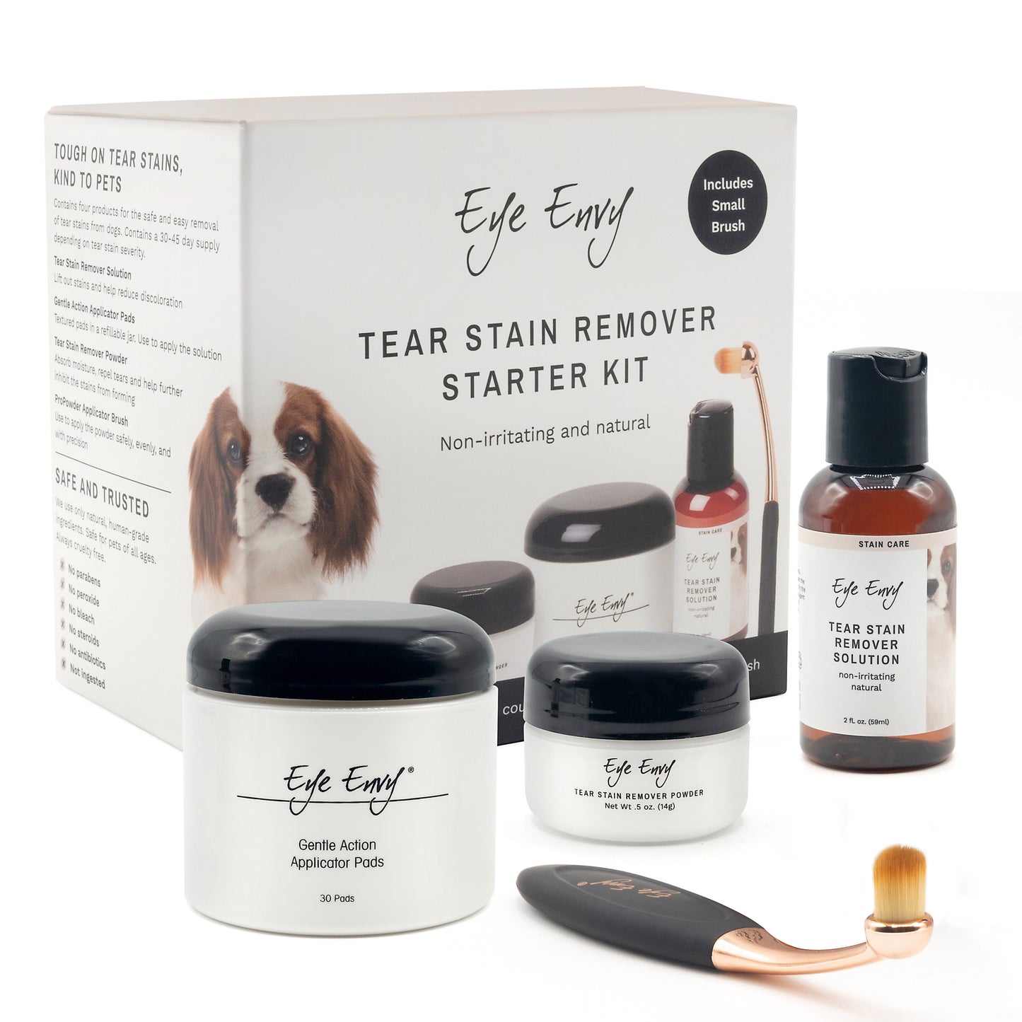 Dog Tear Stain Remover Starter Kit With Small ProPowder Brush