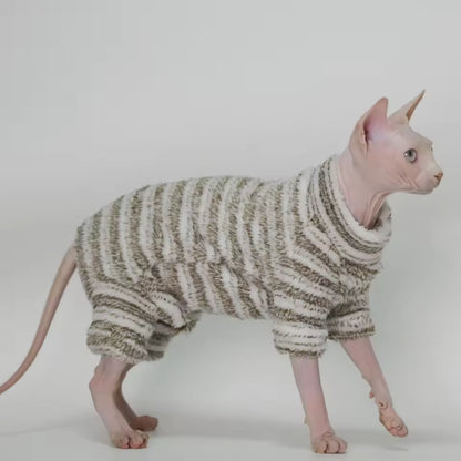 Stripped Faux Fur Cat Clothes