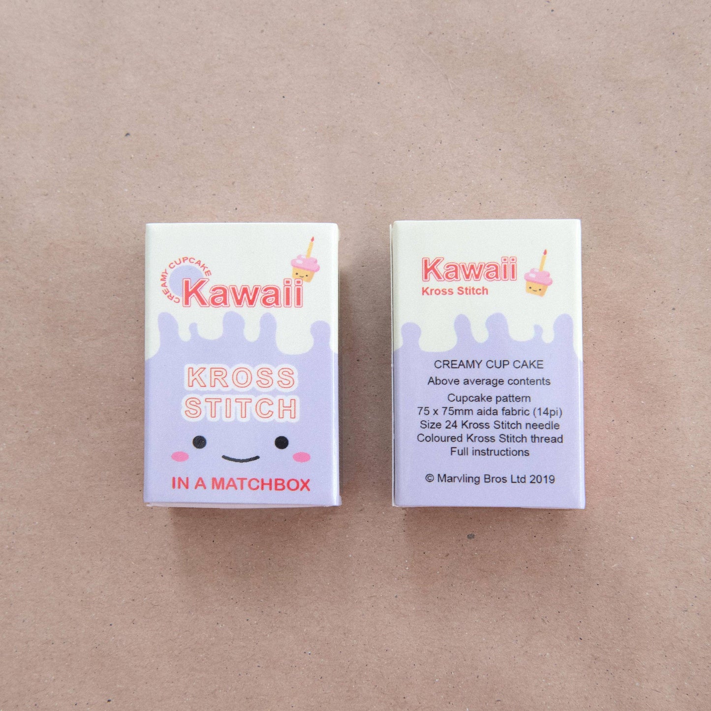 Kawaii Cup Cake Mini Cross Stitch Kit In A Matchbox