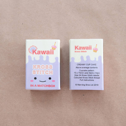 Kawaii Cup Cake Mini Cross Stitch Kit In A Matchbox