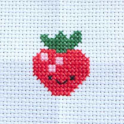 Kawaii Strawberry Mini Cross Stitch Kit In A Matchbox