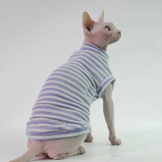 Sleeveless Stripped Cat Clothes