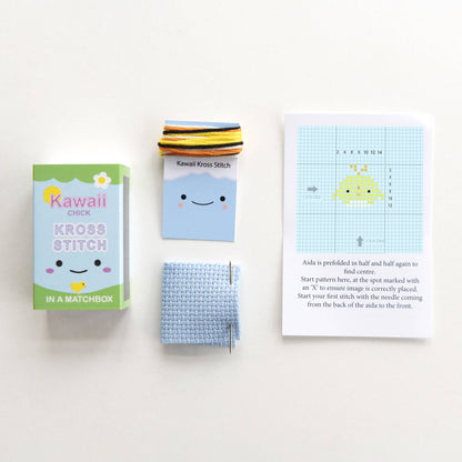 Kawaii Chick Mini Cross Stitch Kit In A Matchbox