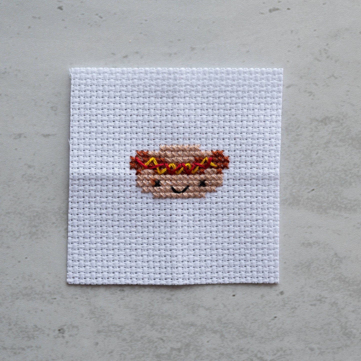 Kawaii Hot Dog Mini Cross Stitch Kit In A Matchbox