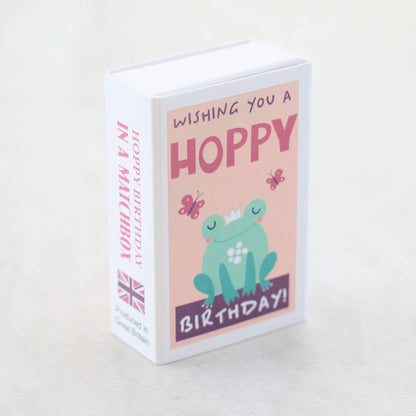 Happy Birthday Wool Felt Frog In A Matchbox