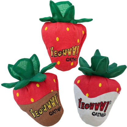 Yeowww! Catnip Cat Toy Strawberries 3 pack