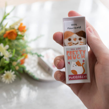 You're Purrfect Wool Felt Cat In A Matchbox