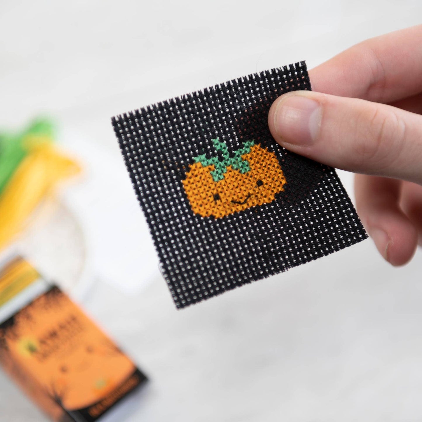 Kawaii Halloween Pumpkin Mini Cross Stitch Kit