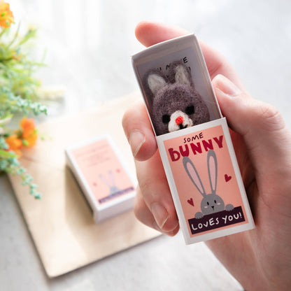 Some Bunny Loves You Wool Felt Rabbit In A Matchbox