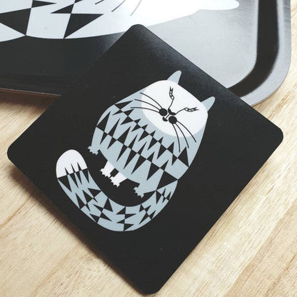 Birch Wood Coaster Cat "Moomoo"