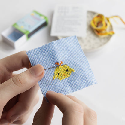 Kawaii Chick Mini Cross Stitch Kit In A Matchbox