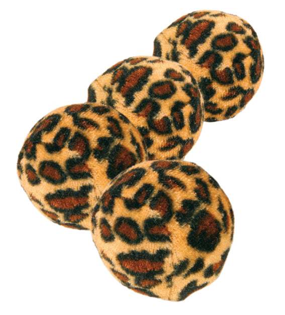 Kattleksak Leopardboll 4-pack