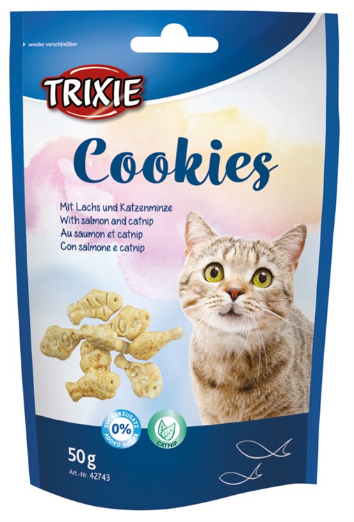 Kattgodis Cookies med lax och catnip