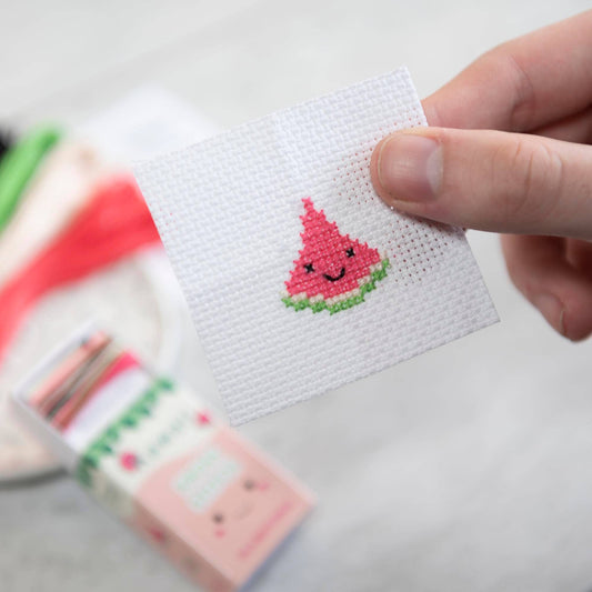 Kawaii Watermelon Mini Cross Stitch Kit