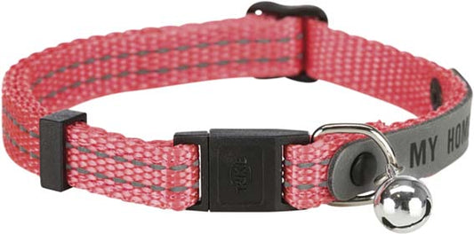 Katthalsband "My Home" med adressflik, reflex & snabblås