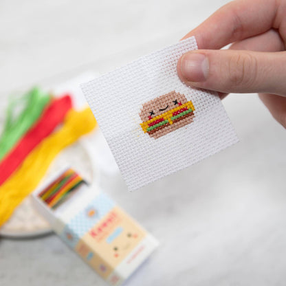 Kawaii Burger Mini Cross Stitch Kit